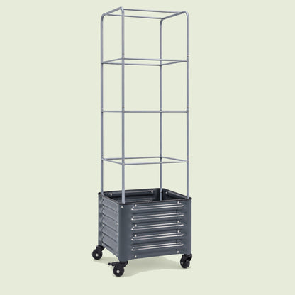 Rolling Tomato Planter with Cage, 30 Gallons on a soft green background