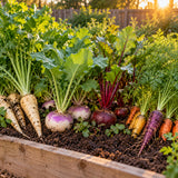 Root Vegetable Seed Bundle growing in a home garden