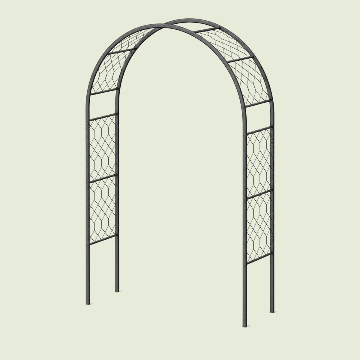Round Lattice Garden Arch on a soft green background