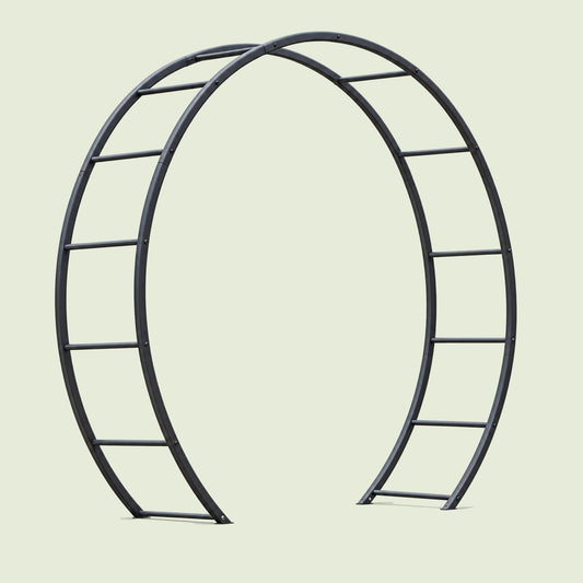 Round Moon Garden Gate on a soft green background