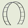 Round Moon Garden Gate on a soft green background