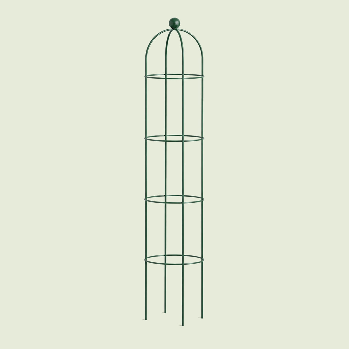 Round Obelisk Garden Trellis, 6.4 Feet on a soft green background