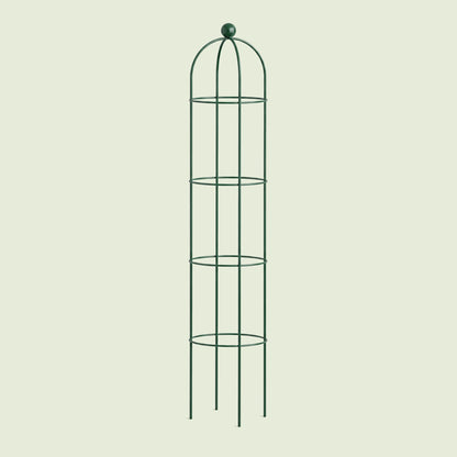 Round Obelisk Garden Trellis, 6.4 Feet on a soft green background