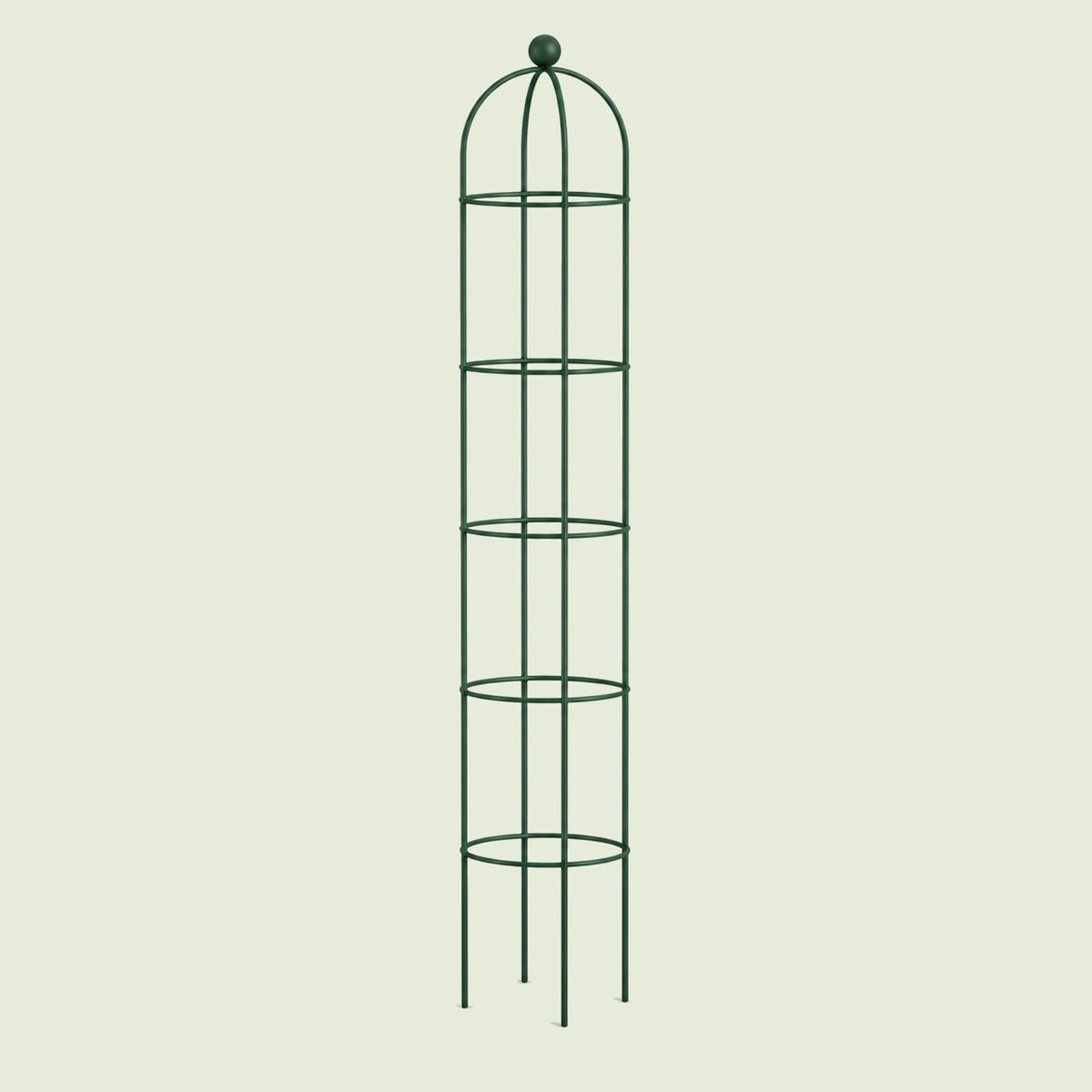 Round Obelisk Garden Trellis, 7.6 Feet on a soft green background