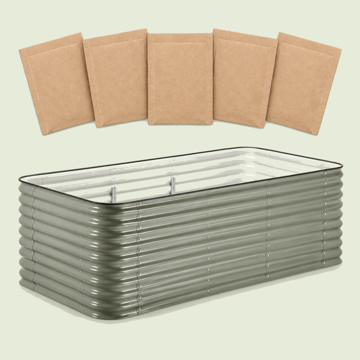 Salad Garden Raised Bed Bundle on a soft green background