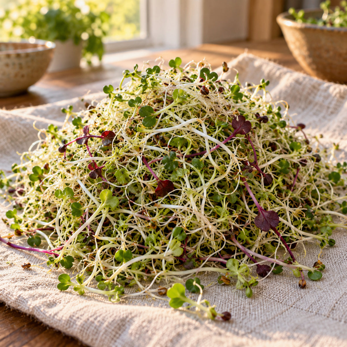 Salad Sprout Mix Seeds harvest up close