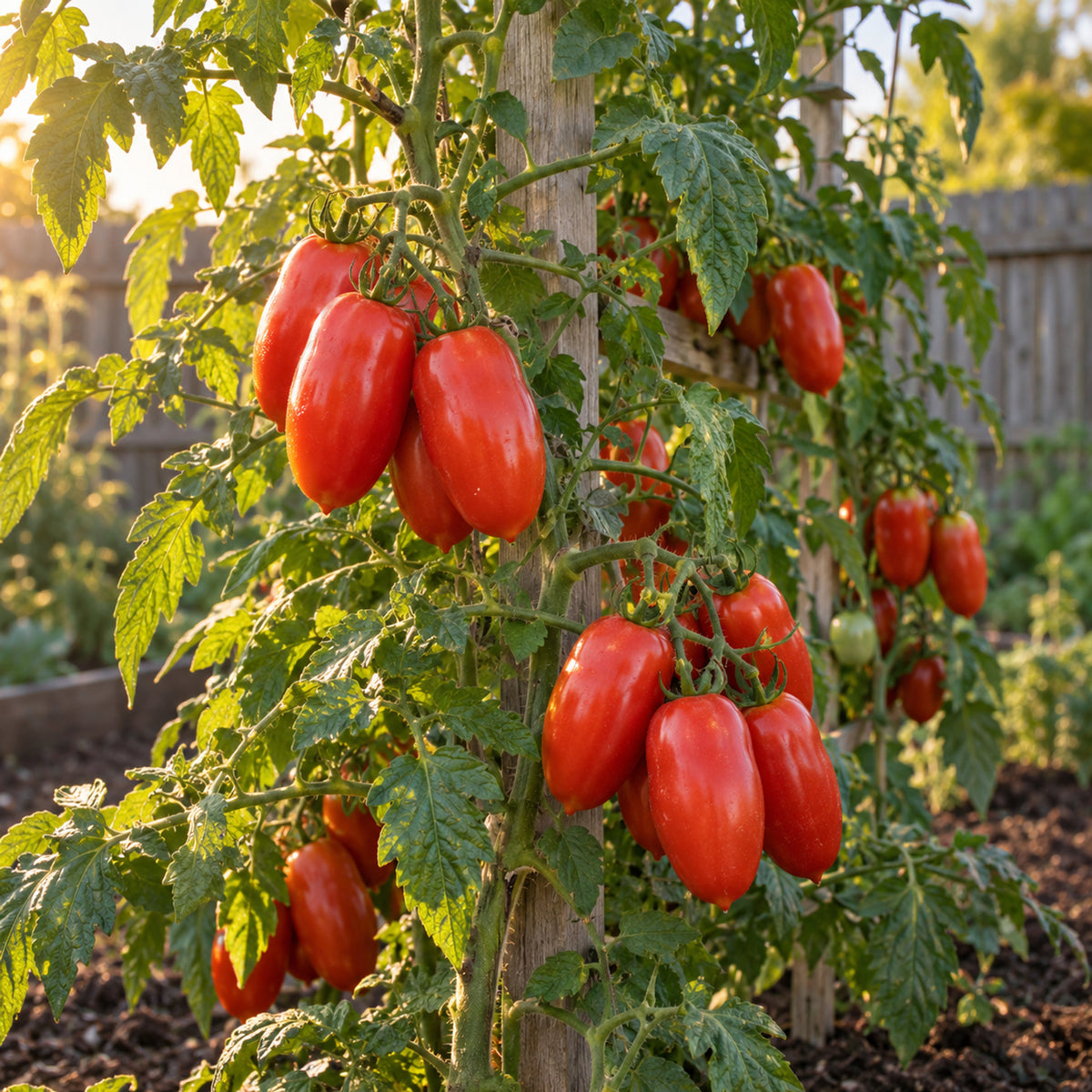 San Marzano Roma Tomato Seeds growing in a home garden
