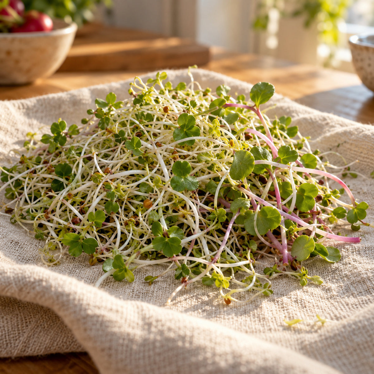 Sandwich Sprout Mix Seeds harvest up close