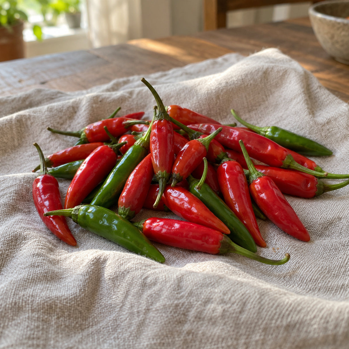Santaka Chile Pepper Seeds harvest up close
