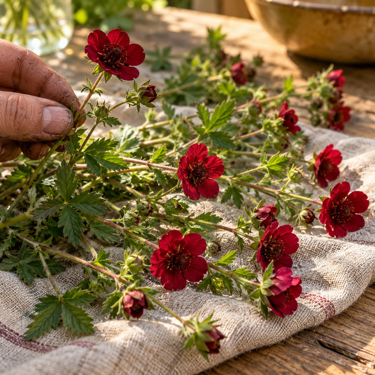 Scarlet Cinquefoil Seeds harvest up close