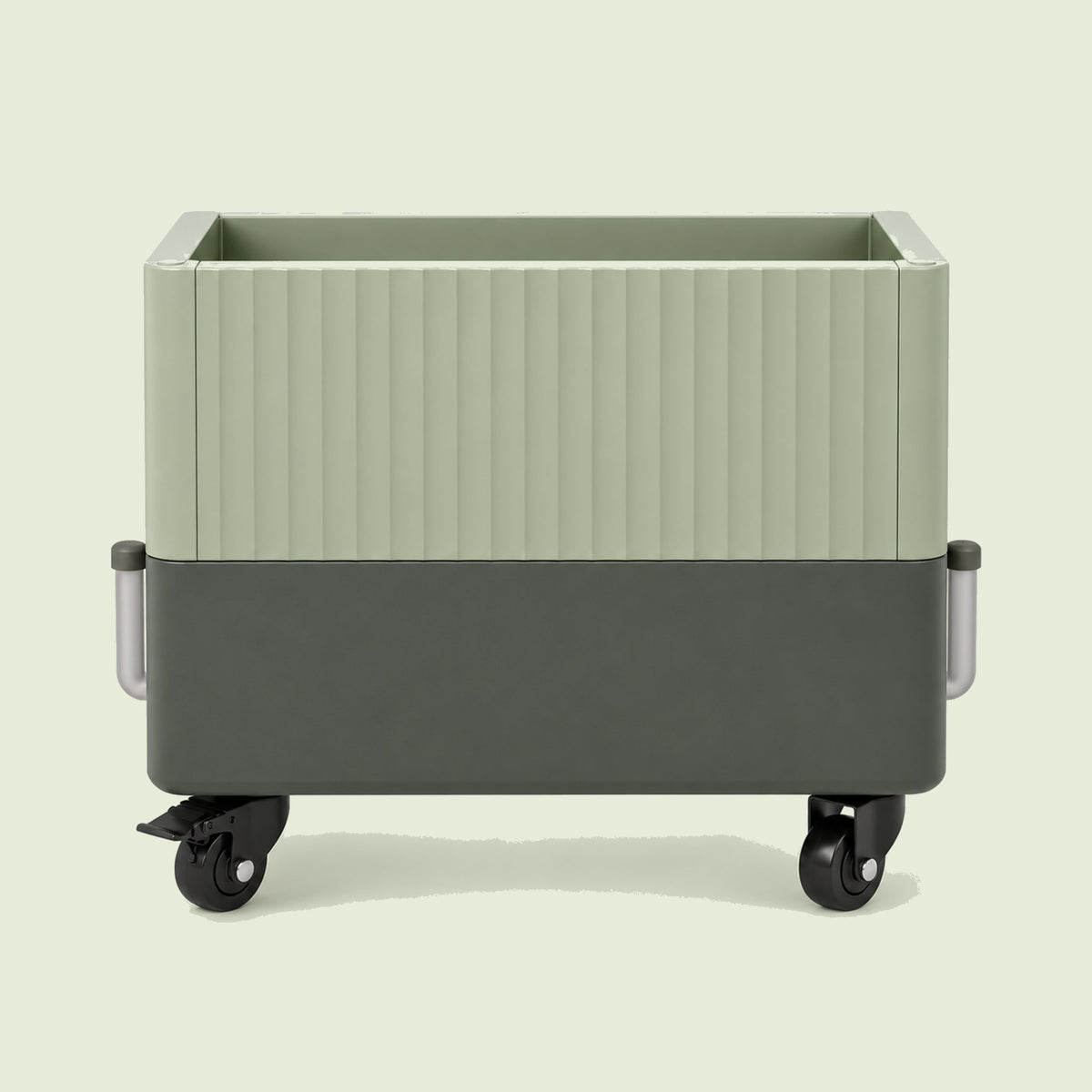 Self-Watering Rolling Planter, 21 x 24 Inches on a soft green background