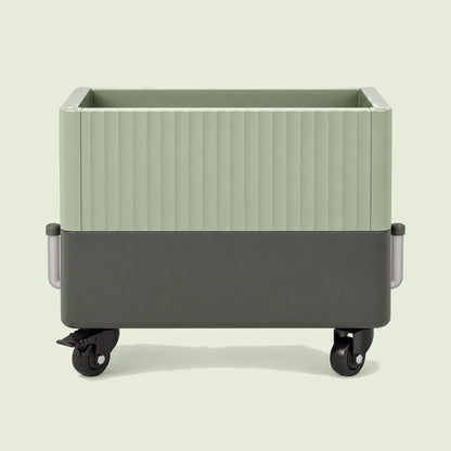 Self-Watering Rolling Planter, 21 x 24 Inches on a soft green background