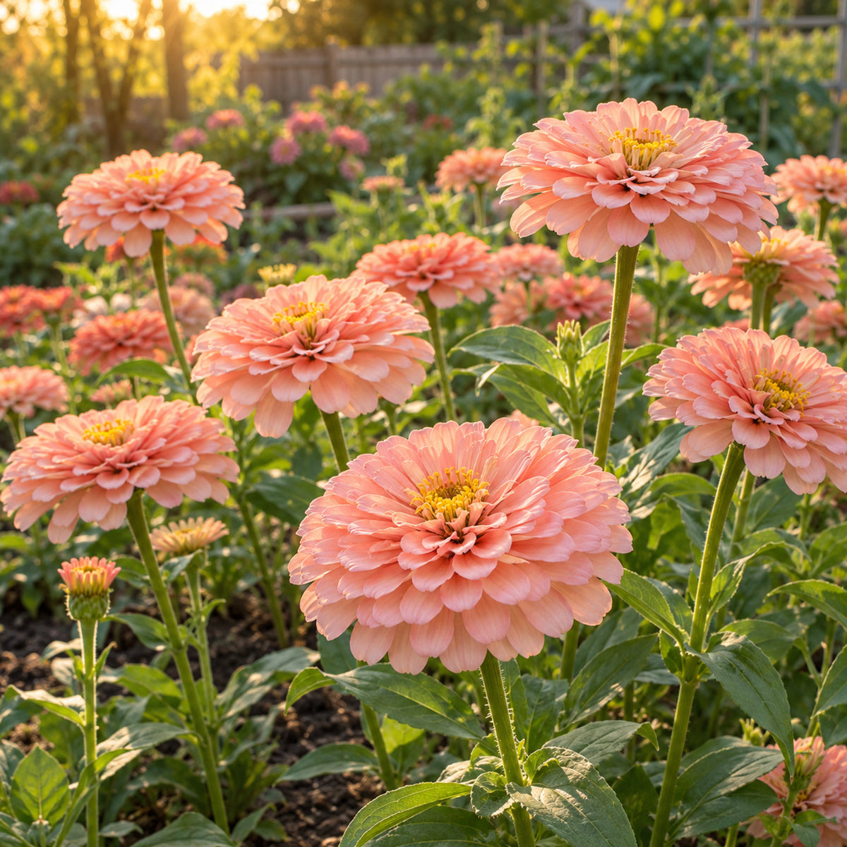 Senora Zinnia Seeds growing in a home garden