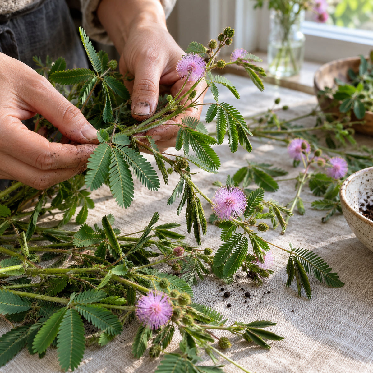 Sensitive Plant Seeds harvest up close
