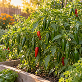 Serrano Chile Pepper Seeds growing in a home garden