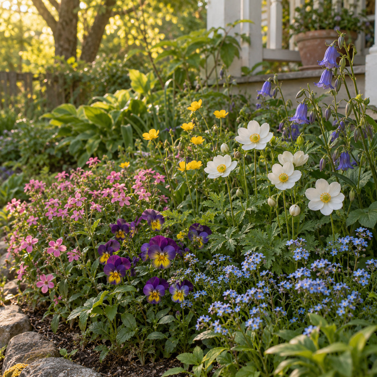 Shade Flower Mix Seeds growing in a home garden