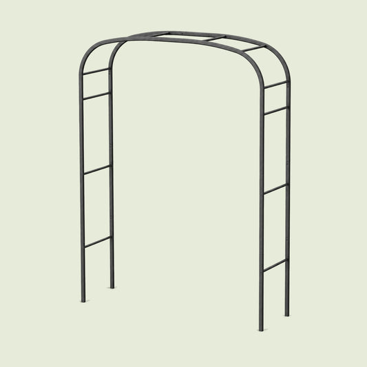Shallow-Curve Garden Arch, Standard Frame on a soft green background