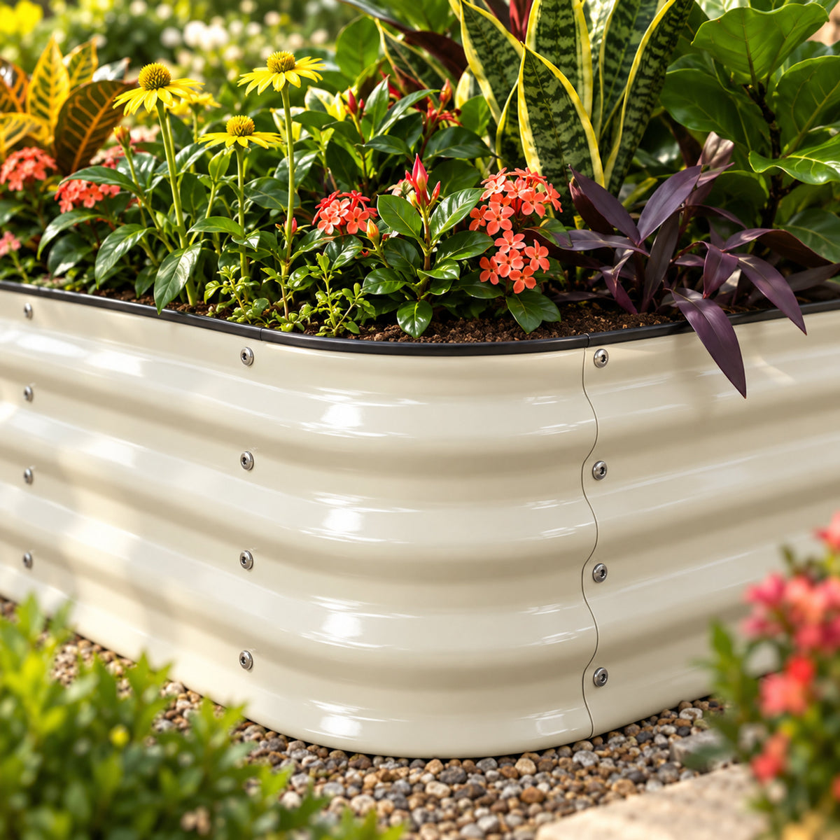 Small Modular Metal Raised Bed, 14 Inches Tall detail