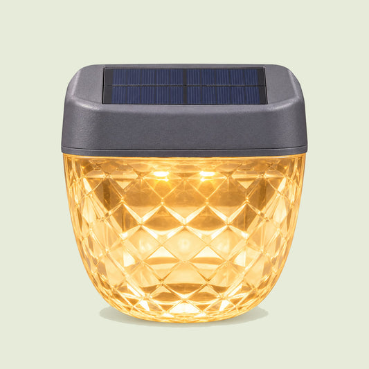 Solar Garden Light, Classic Mount on a soft green background