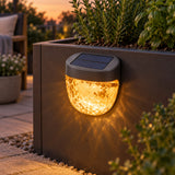 Solar Garden Light, Flat Mount in use in a home garden