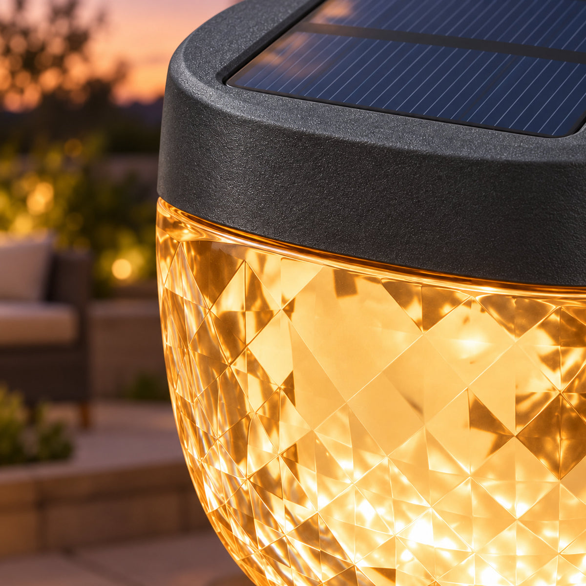 Solar Garden Light, Flat Mount detail