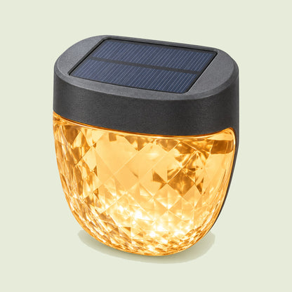 Solar Garden Light, Flat Mount on a soft green background