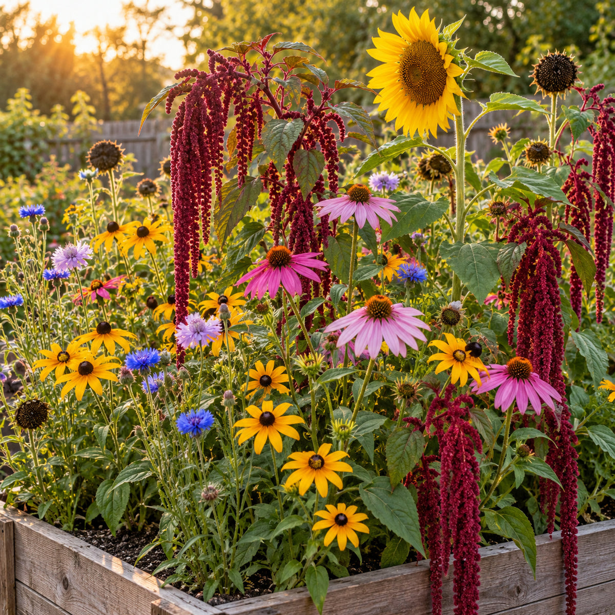 Songbird Flower Mix Seeds growing in a home garden
