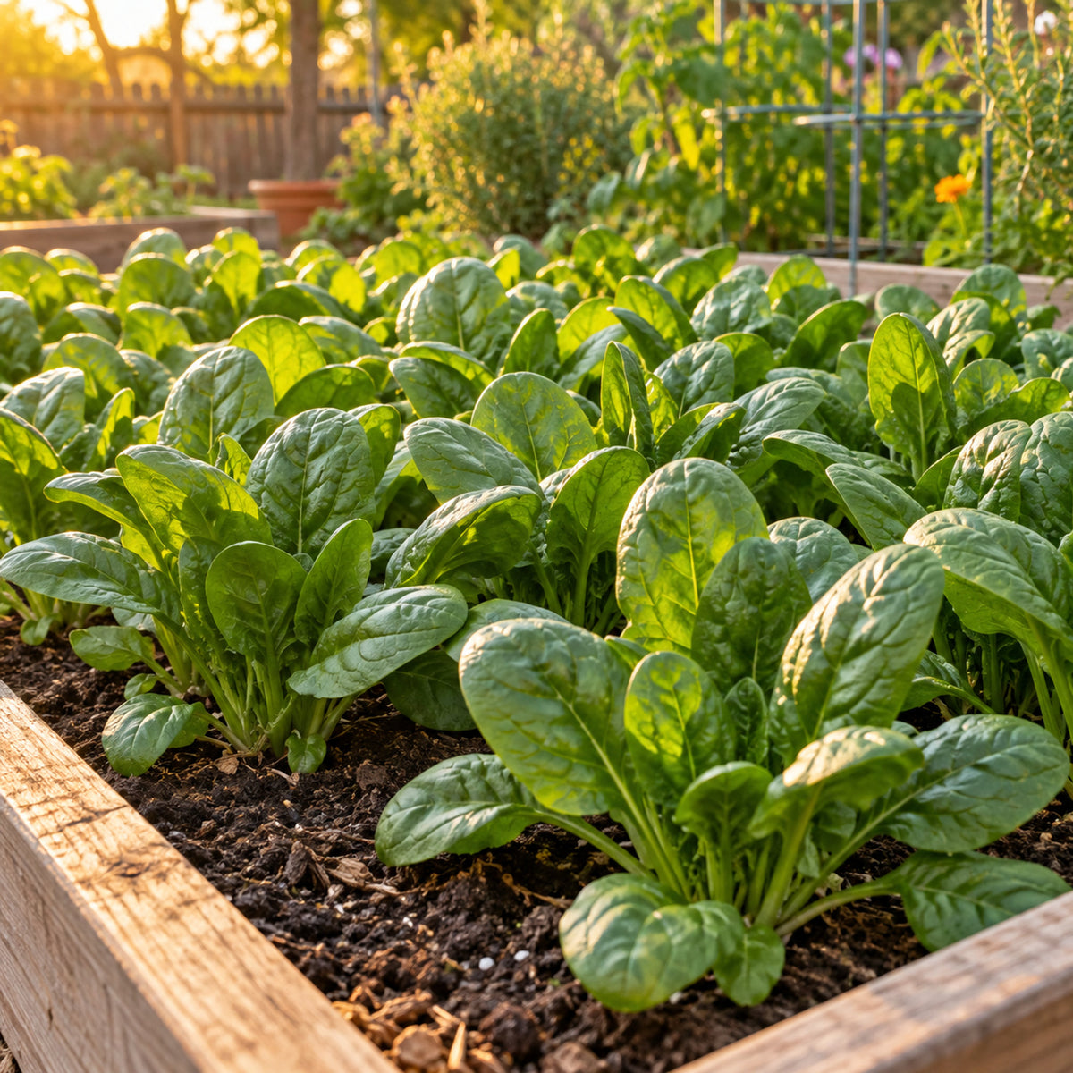 Space Spinach Seeds growing in a home garden