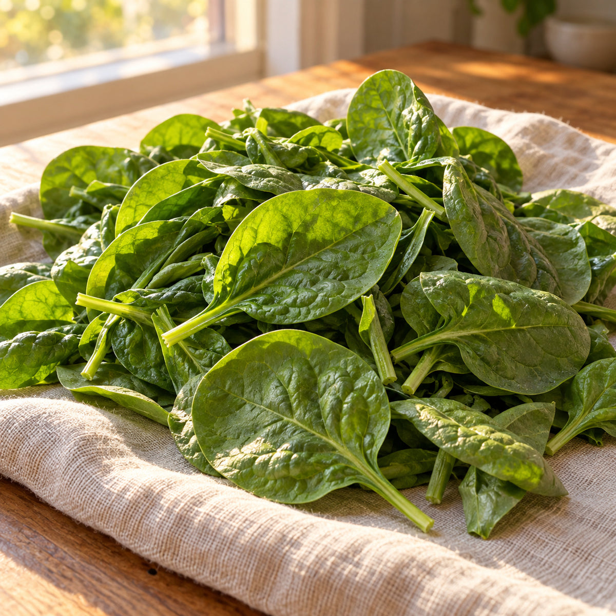 Space Spinach Seeds harvest up close