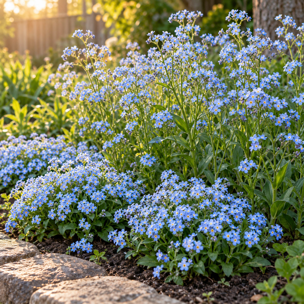 Spring and Summer Forget-Me-Not Mix Seeds growing in a home garden