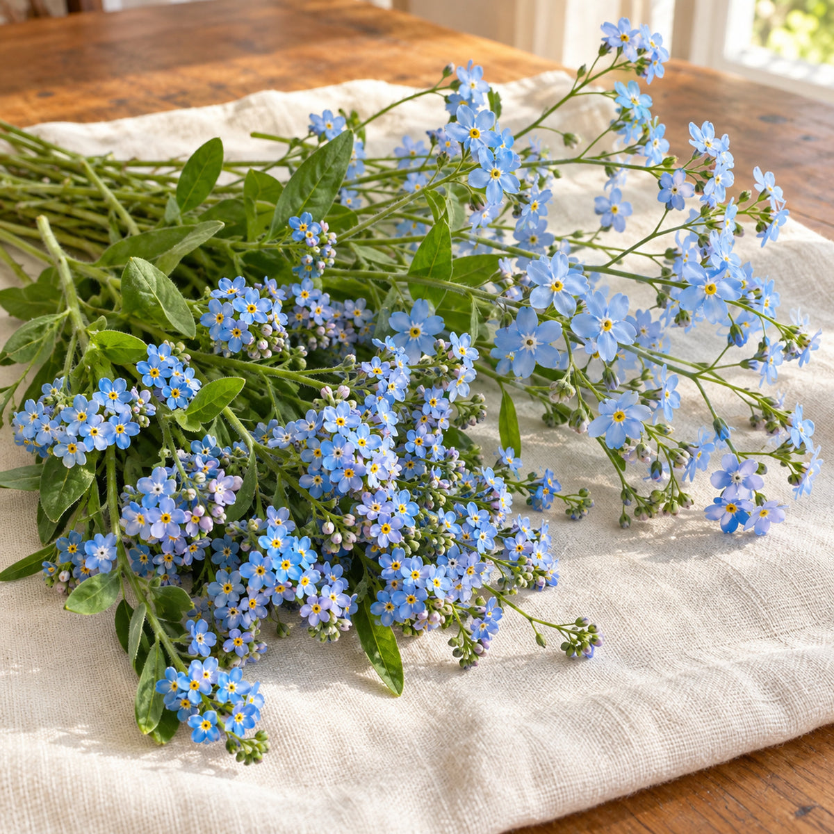 Spring and Summer Forget-Me-Not Mix Seeds harvest up close