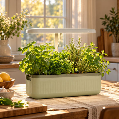 Starter Indoor Grow Light Stand in use in a home garden