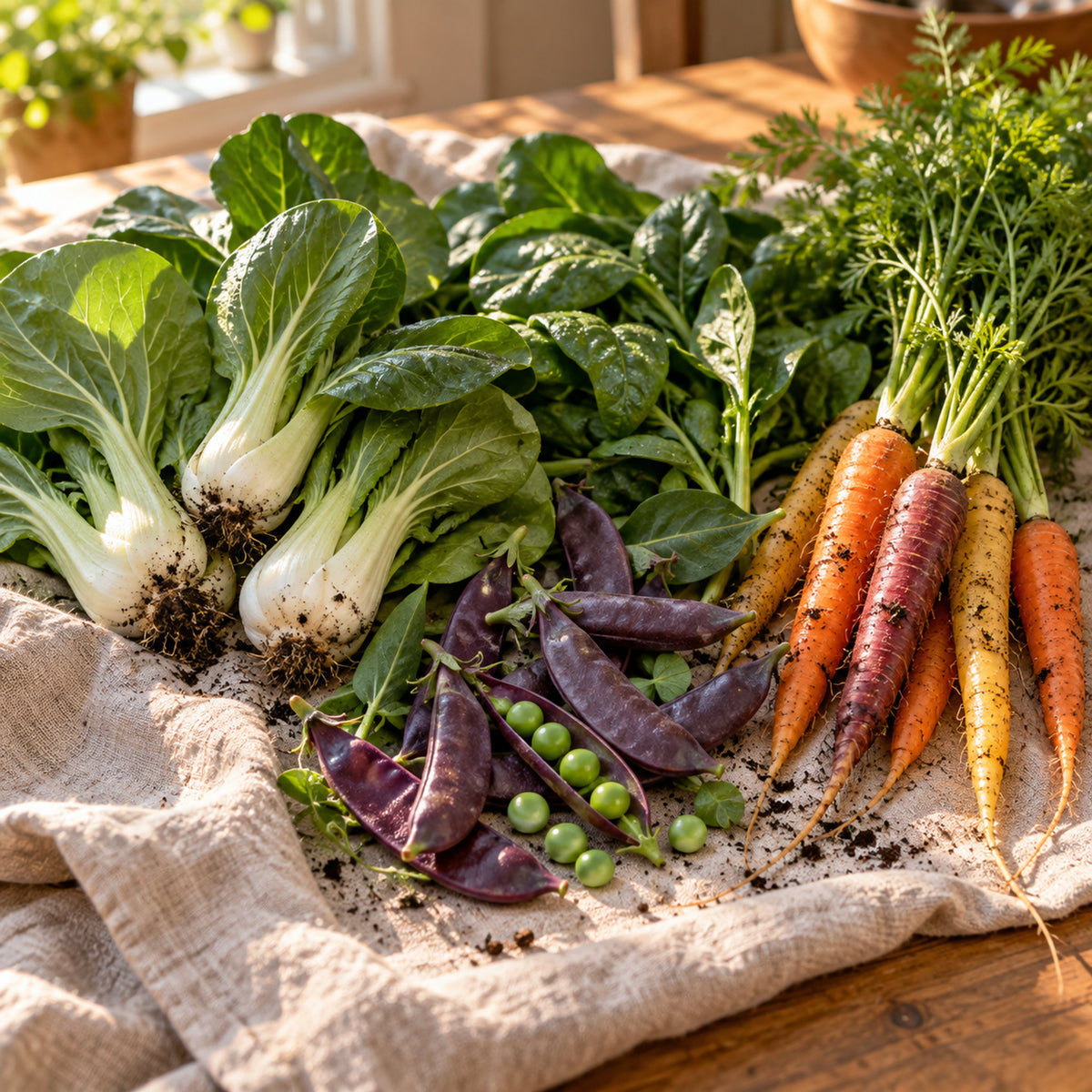 Stir Fry Vegetable Seed Bundle harvest up close