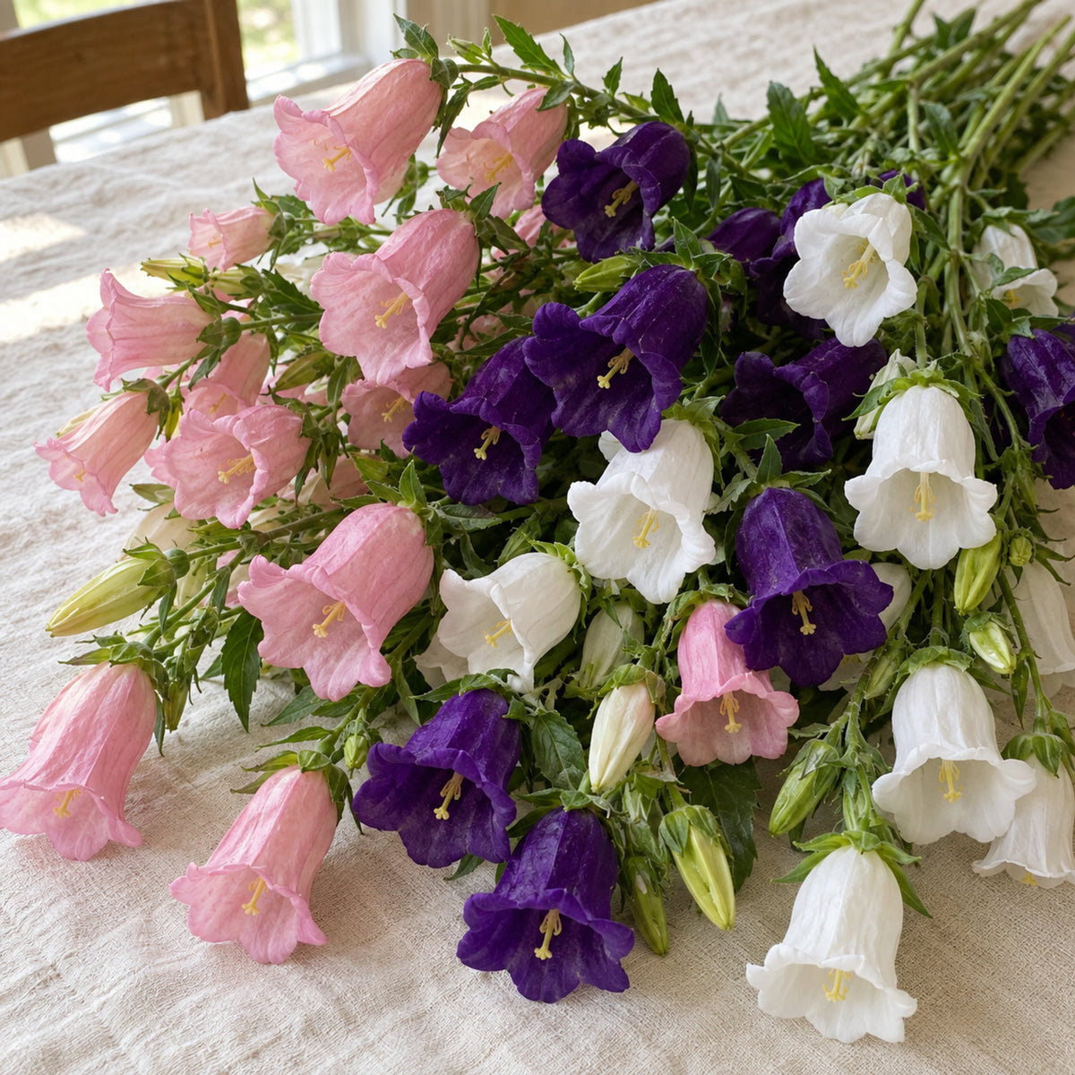 Storybook Canterbury Bells Seeds harvest up close