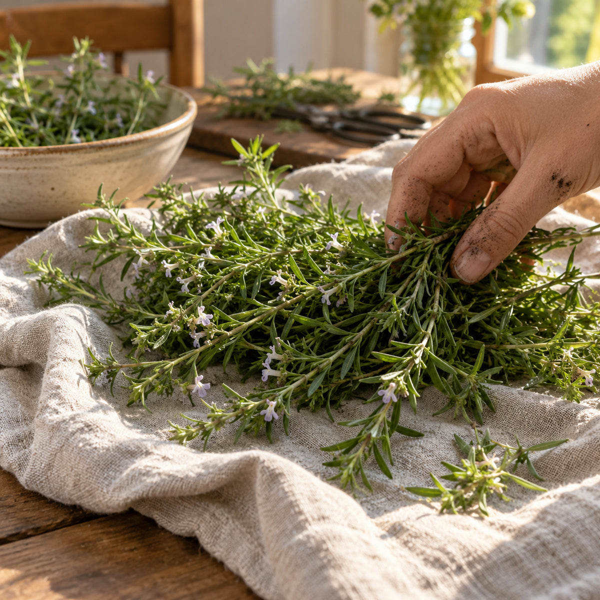Summer Savory Herb Seeds harvest up close