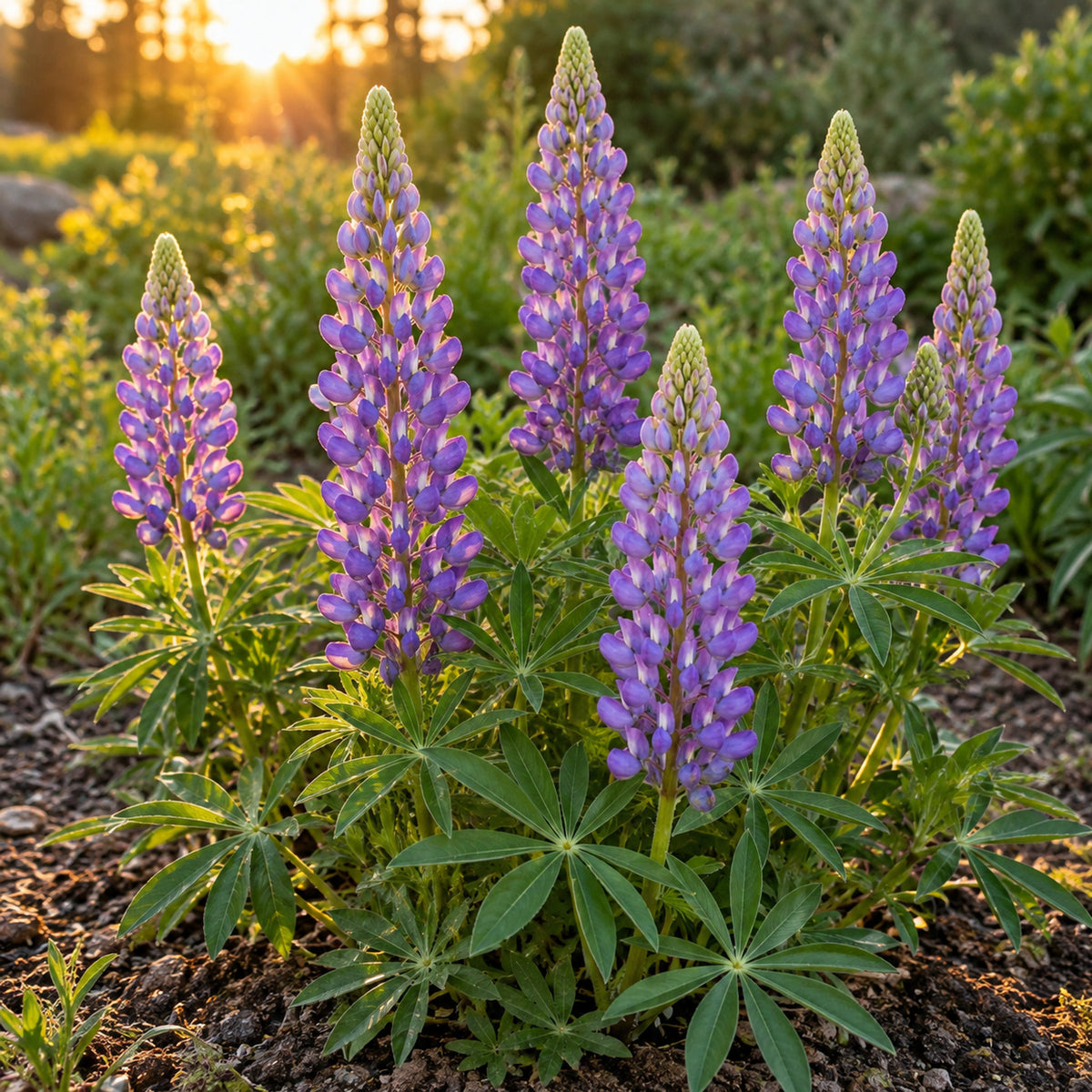 Sundial Lupine Bluebonnet Seeds growing in a home garden