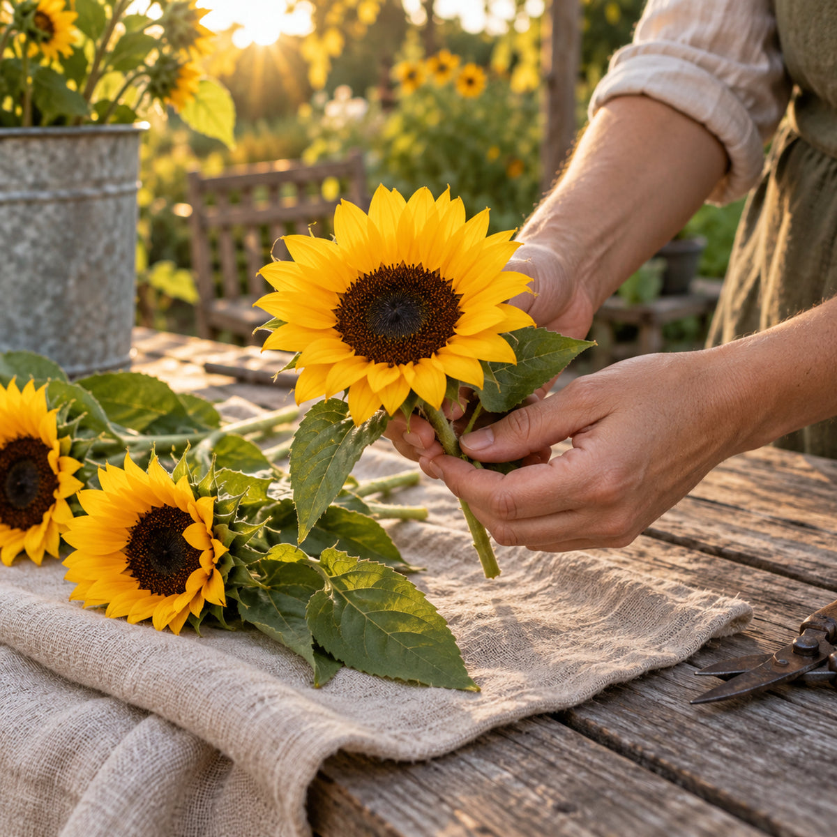 Sunspot Dwarf Sunflower Seeds harvest up close