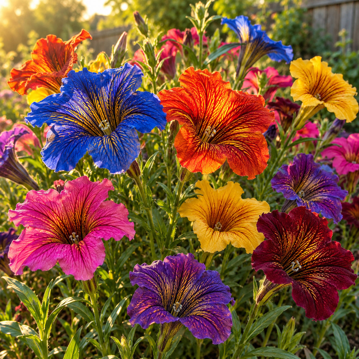 Superbissima Salpiglossis Flower Seeds growing in a home garden
