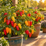 Sweet Snacking Pepper Blend Seeds growing in a home garden