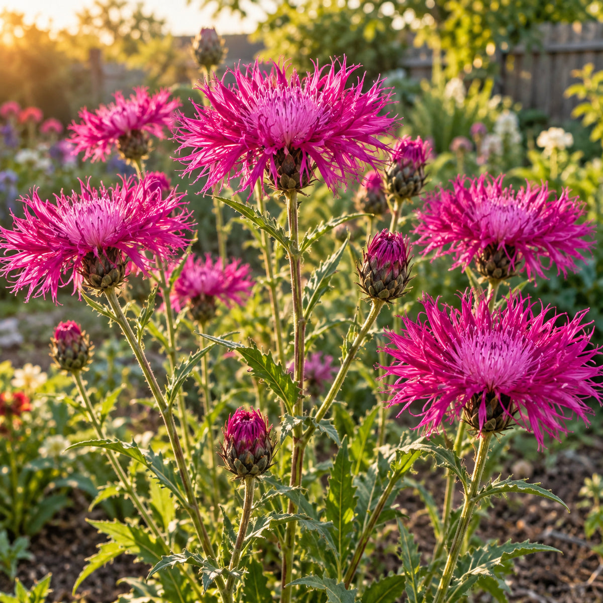 Sweet Sultan Seeds growing in a home garden