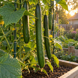 Telegraph Improved Long Cucumber Seeds growing in a home garden
