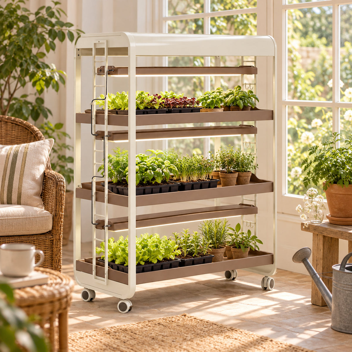 Three-Light Grow Garden in use in a home garden