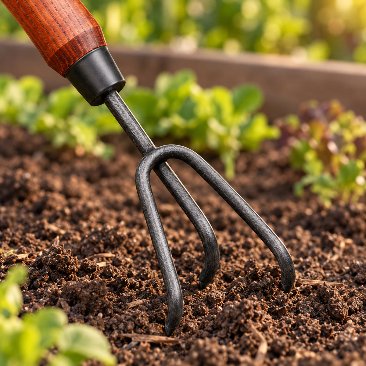Three-Prong Hand Cultivator detail