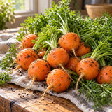 Tonda Di Parigi Round Carrot Seeds harvest up close