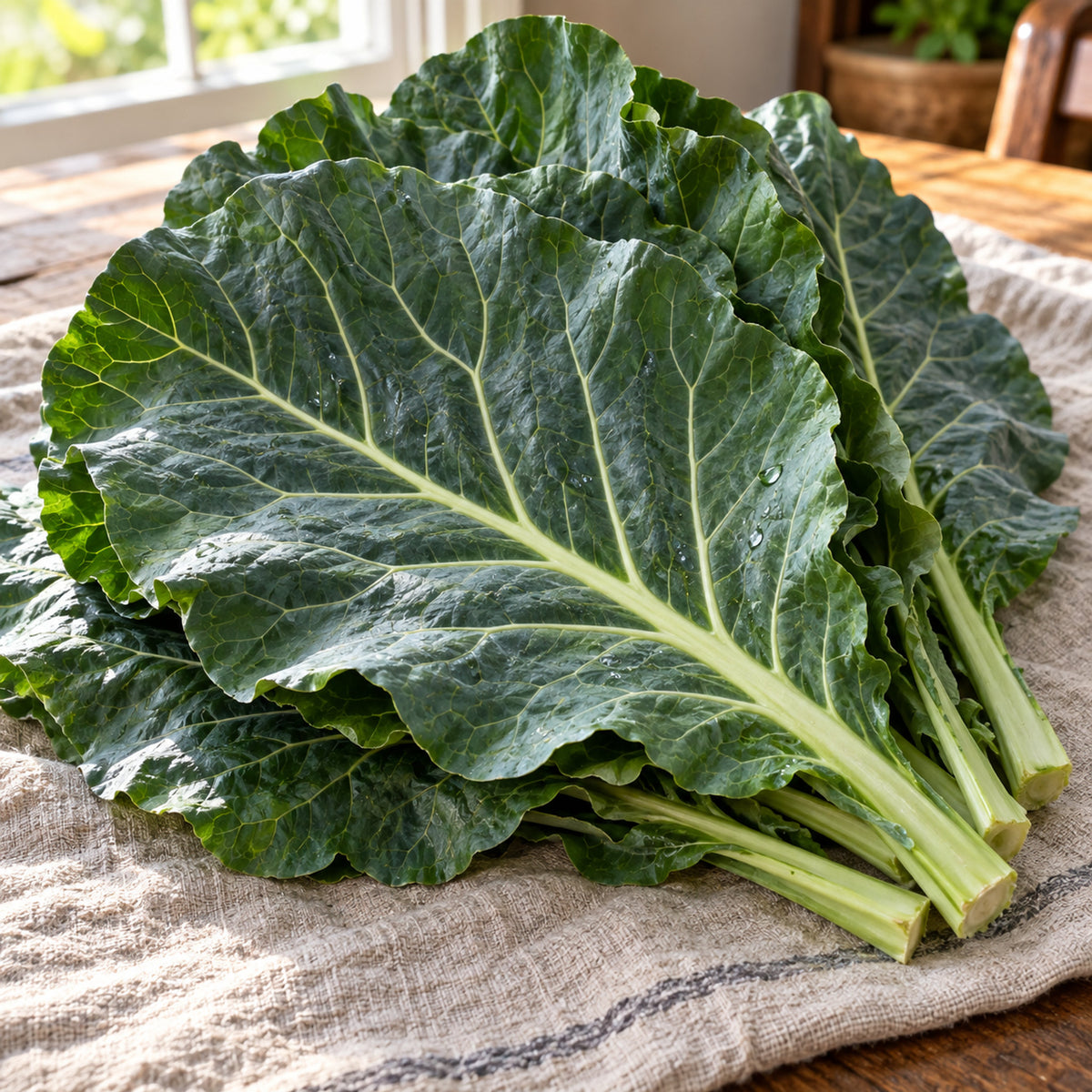 Top Bunch Collard Seeds harvest up close