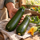 Triumph Zucchini Seeds harvest up close