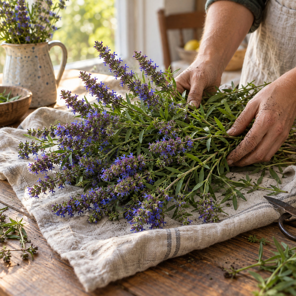 True Hyssop Herb Seeds harvest up close