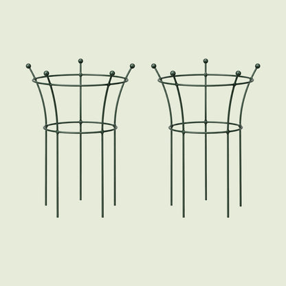 Trumpet Flower Support Cage, 2 Pack on a soft green background