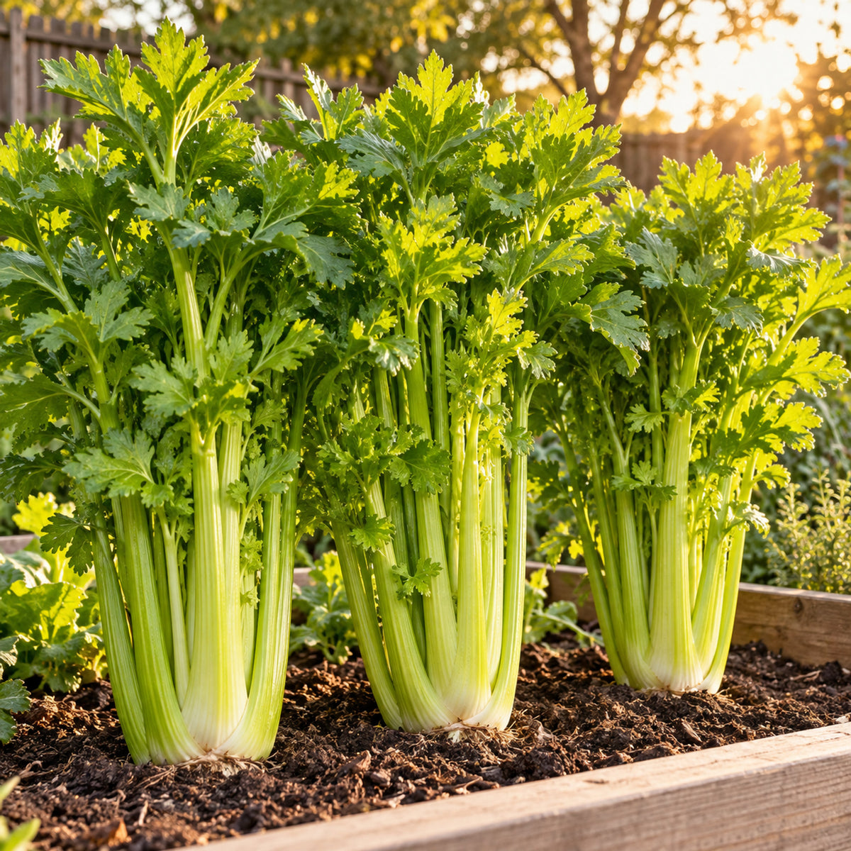 Utah Garden Celery Seeds growing in a home garden