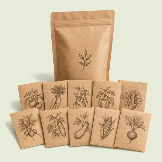 Vegetable Seed Kit, 35 Varieties: kraft pouch with seed packets
